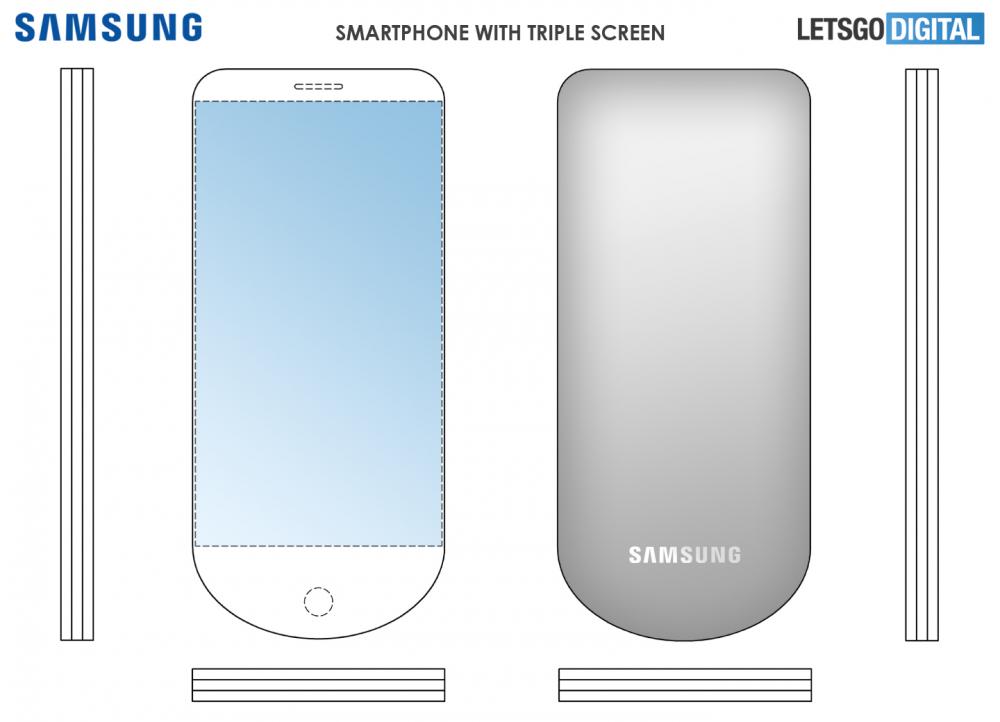 Samsung, Samsung: Δίπλωμα ευρεσιτεχνίας δείχνει smartphone με τρεις οθόνες