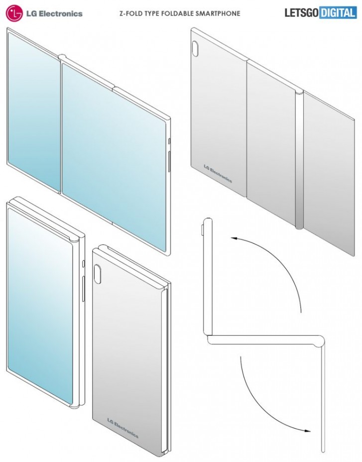 LG, Πατέντα της LG για dual foldable smartphone με οθόνη που διπλώνει σε τρία σημεία