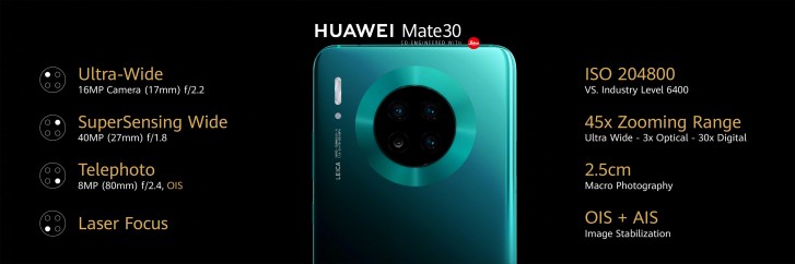 Huawei Mate 30 5G, Huawei Mate 30: Επίσημα με Kirin 990 και τετραπλή κάμερα