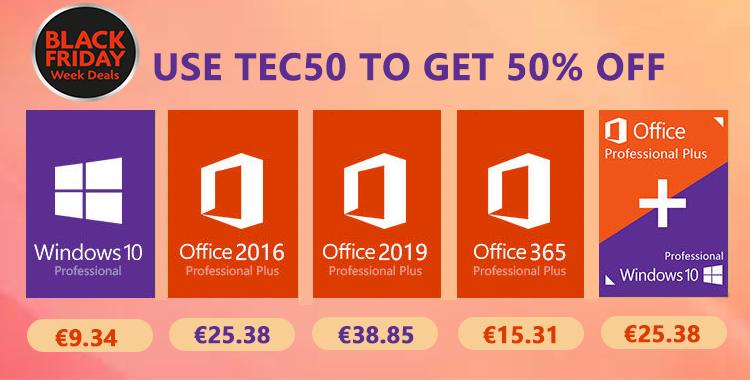 , Black Friday 2019: Windows 10 pro με €9.34, Office 2019 Pro με €38.85