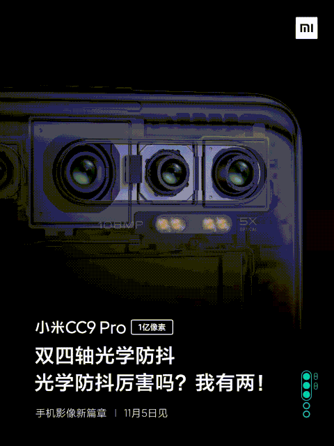 Xiaomi Mi CC9 Pro, Xiaomi Mi CC9 Pro: Θα έχει Breathing Light οθόνη και τεσσάρων αξόνων OIS