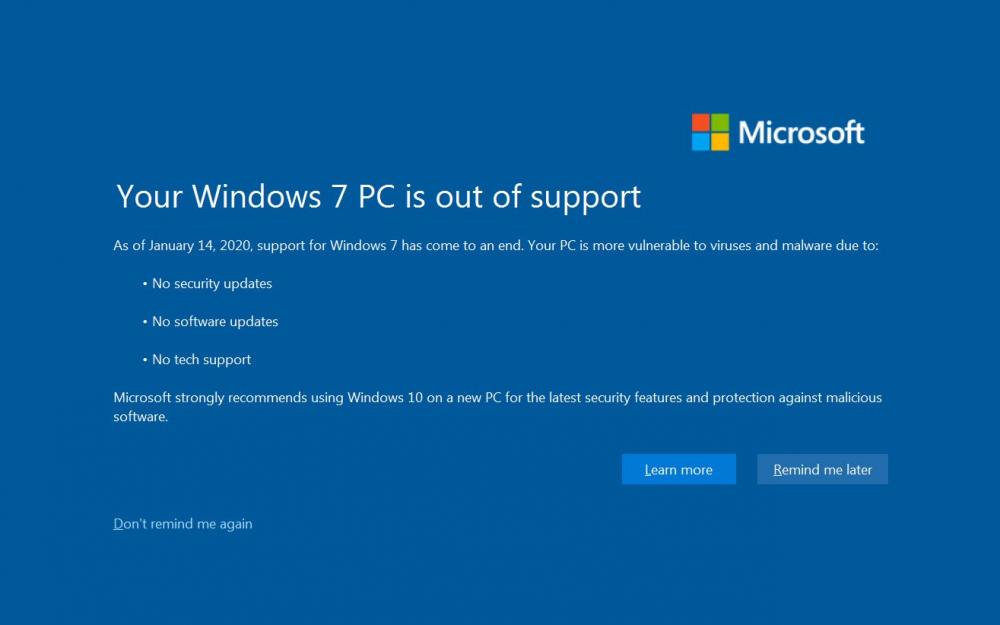 Windows 7, Windows 7: Σήμερα διακόπτεται επίσημα η υποστήριξη τους