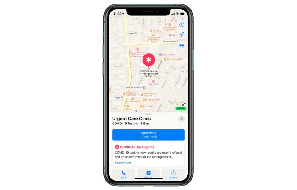Apple Maps, Apple Maps: Θα εμφανίζει τοποθεσίες όπου πραγματοποιούνται τεστ για κορονοϊό