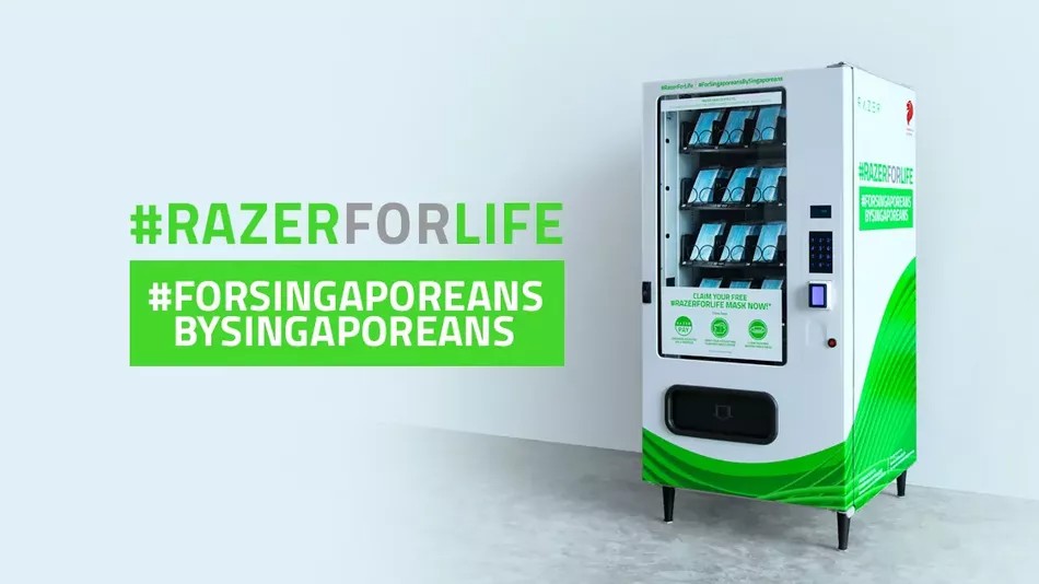 , Razer: Πουλάει προστατευτικές μάσκες με αυτόματους πωλητές στη Σιγκαπούρη