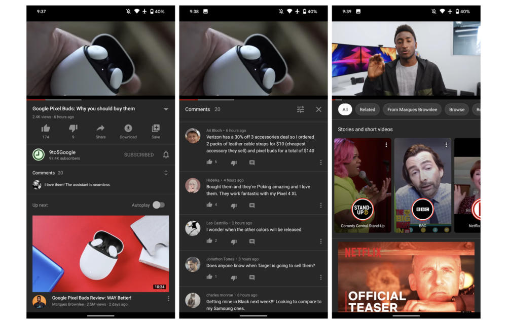 YouTube, YouTube: Νέο UI με κρυμμένα σχόλια και μεγαλύτερα thumbnails