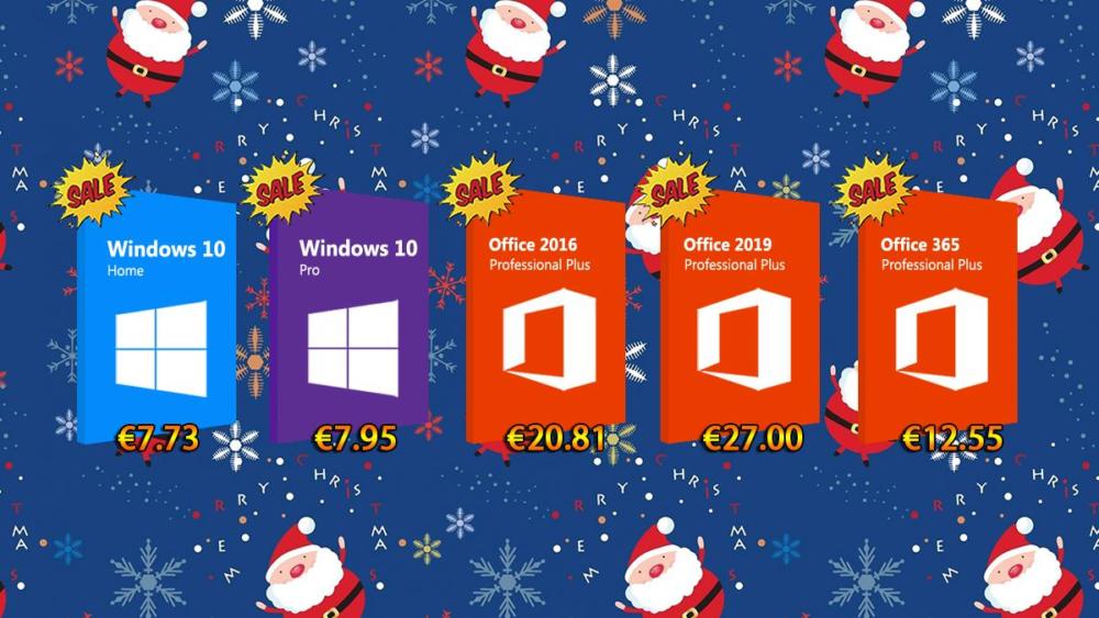 , Χριστουγεννιάτικες προσφορές σε Windows 10 Pro με €7.95 και Office 2016 Pro με €20.81