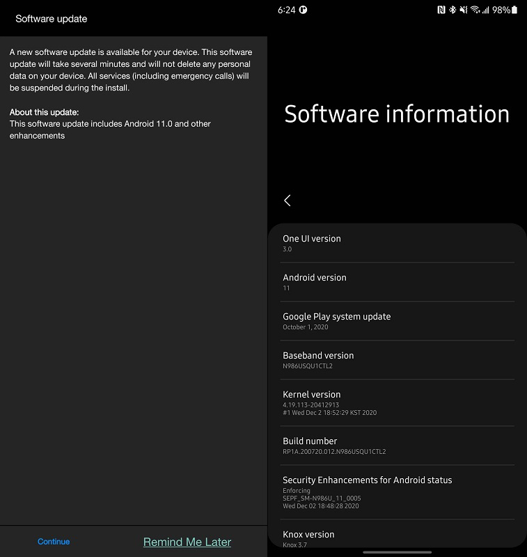 Samsung Galaxy Note 20, Samsung Galaxy Note 20 series: Ξεκίνησε η αναβάθμιση σε Android 11 από την Αμερική