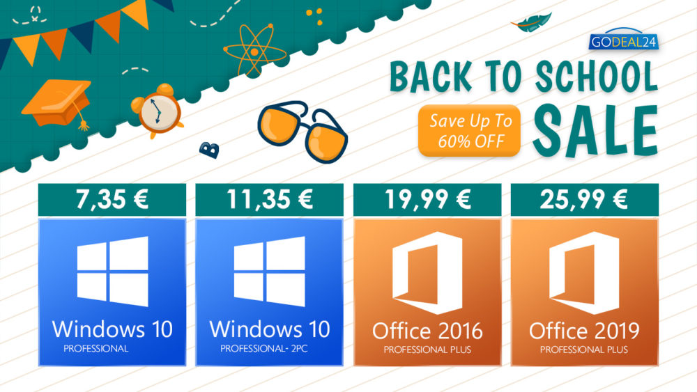 , Godeal24 Back to School Προσφορές: Office με κάτω απο 20€ και Windows 10 με 7.35€