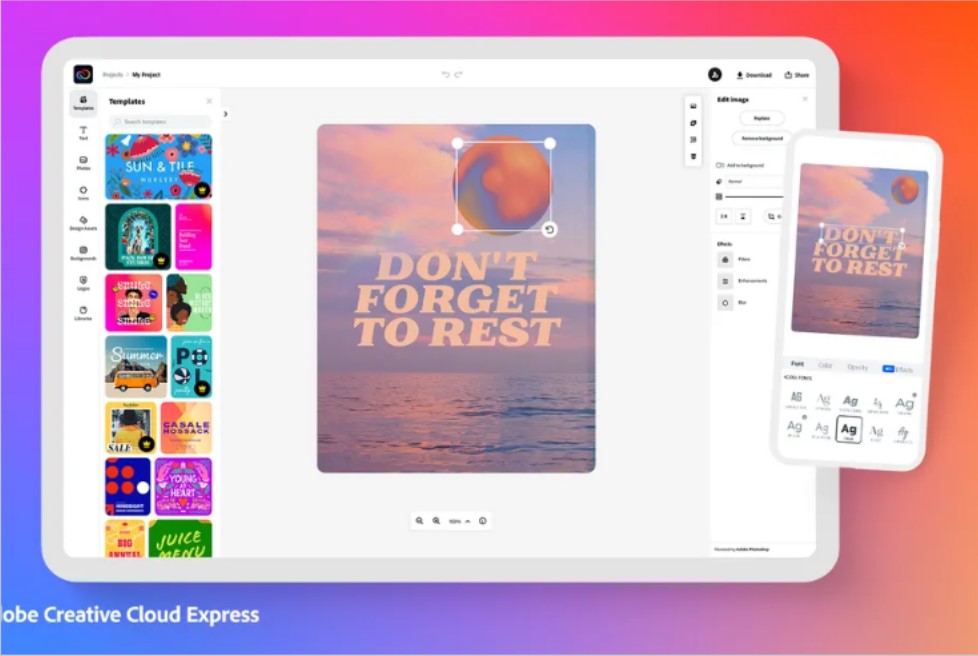 , Creative Cloud Express: Απλοποιεί τα εργαλεία επεξεργασίας