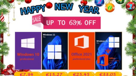 New Year Sale：Αποκτήστε Windows 11 Pro με €15.27 και Office 2021 Pro με €25.45