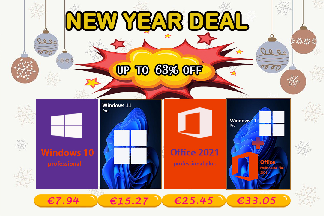, New Year Deal Windows 11 Pro με €15.27 και Office 2021 Pro με €25.45