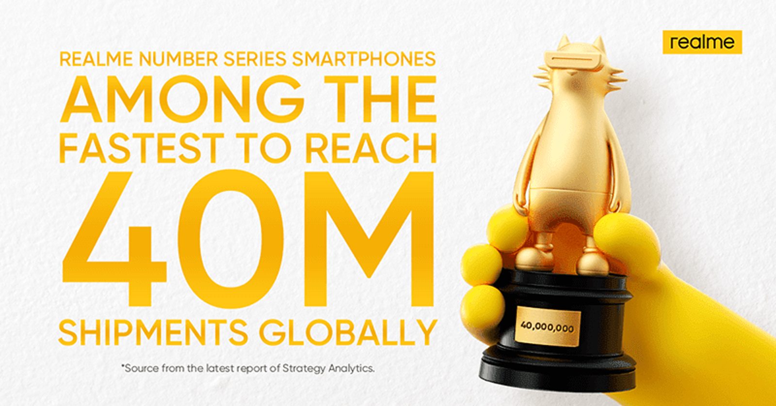 Realme, Realme Number series: Αγγίζει τα 40 εκατομμύρια πωλήσεις