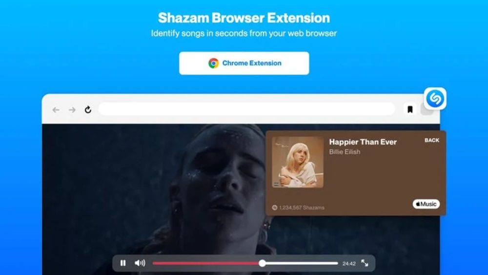 Apple, Apple: Η υπηρεσία αναγνώρισης μουσικής Shazam είναι διαθέσιμη ως Chrome Extension