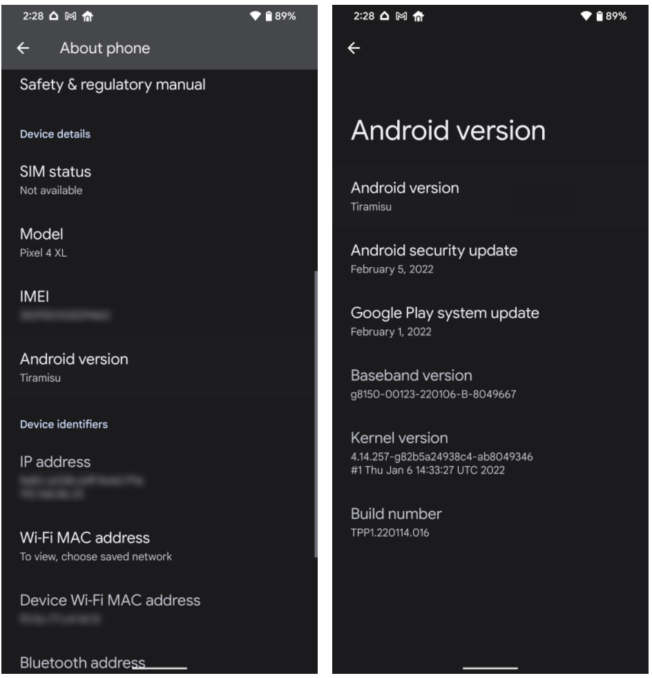 Android, H Google χρησιμοποιεί το όνομα Tiramisu επίσημα για το Android