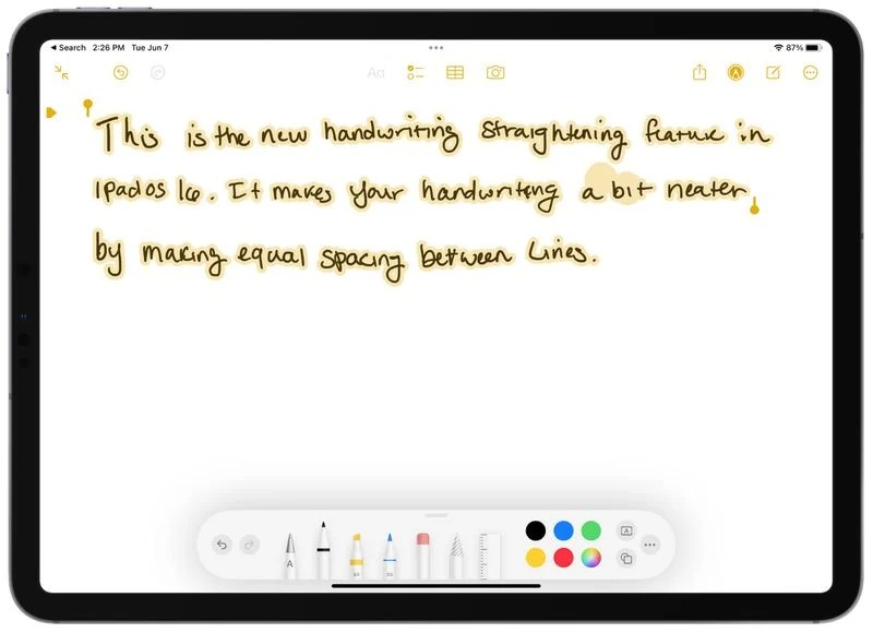 ipados 16, iPadOS 16: Νέο Straighten feature για κείμενα γραμμένα με το Apple Pencil