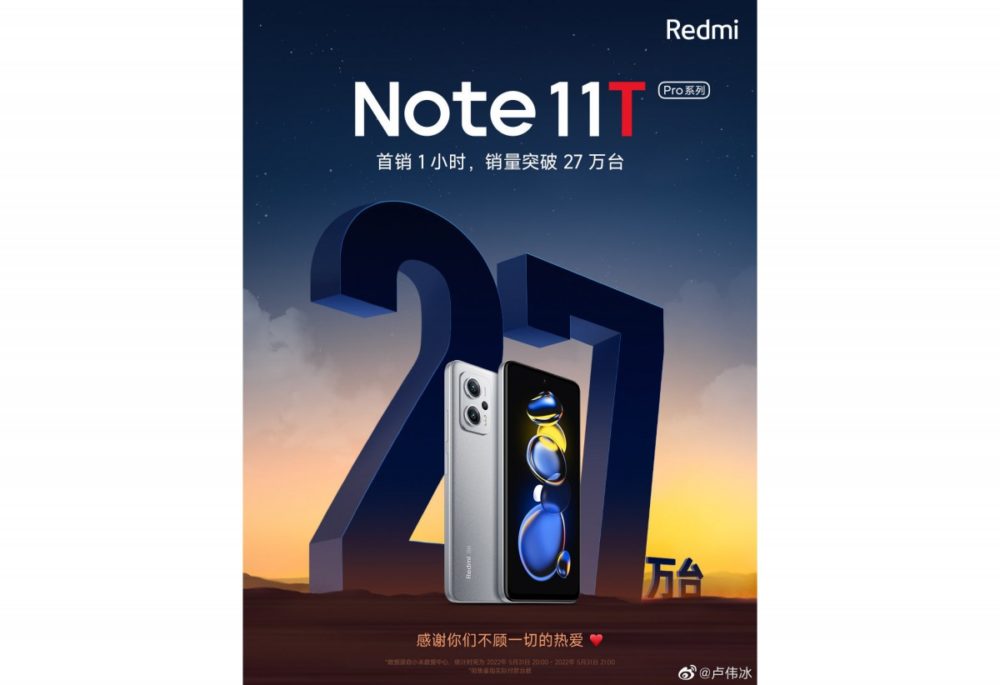 Redmi Note 11T Pro, Redmi Note 11T Pro: Πουλήθηκαν 270.000 μονάδες σε μια ώρα