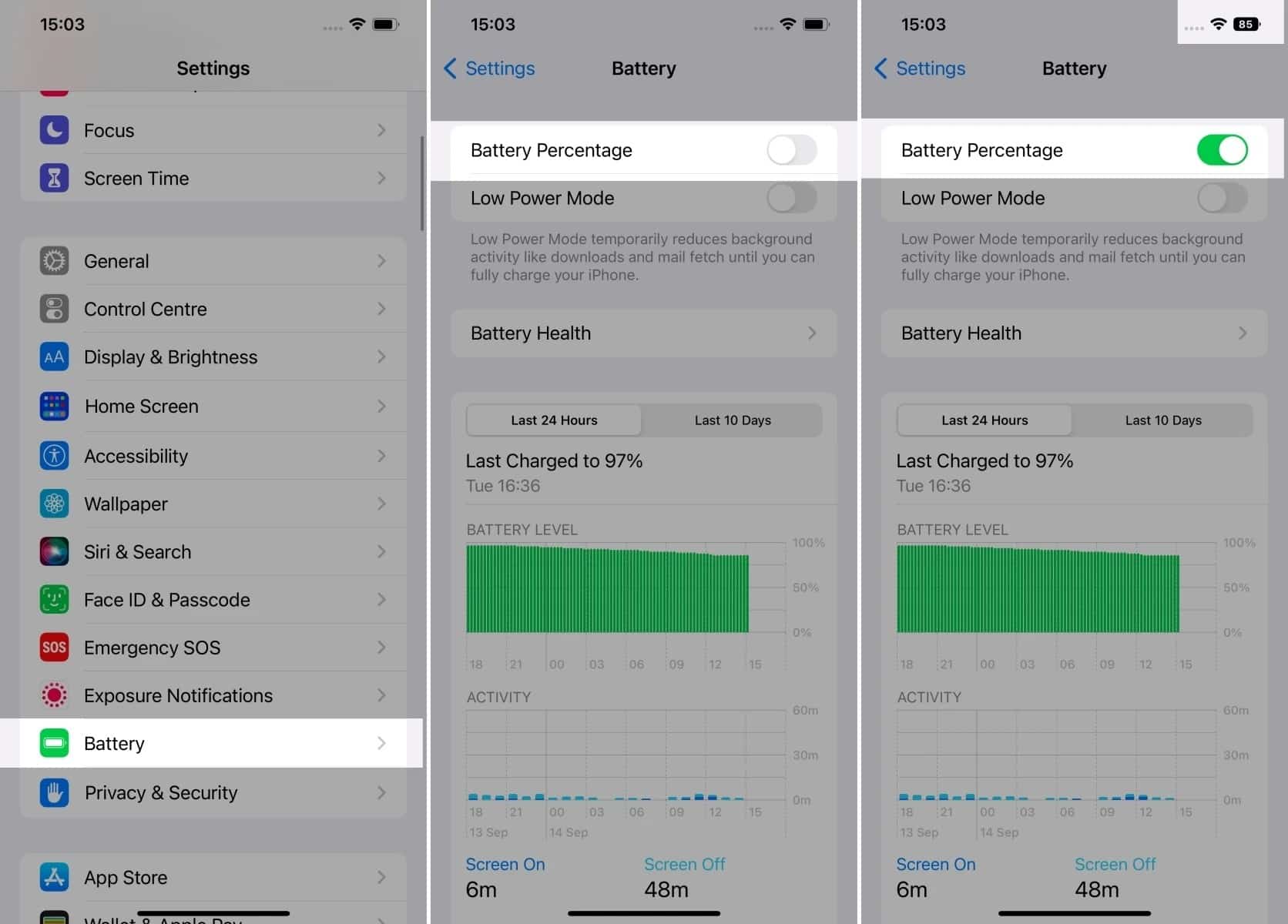 ios 16, How to enable battery percentage indicator in iOS 16