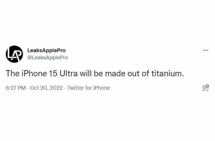 iphone 15 ultra, iPhone 15 Ultra: Φήμες για κατασκευή από τιτάνιο υψηλής ποιότητας