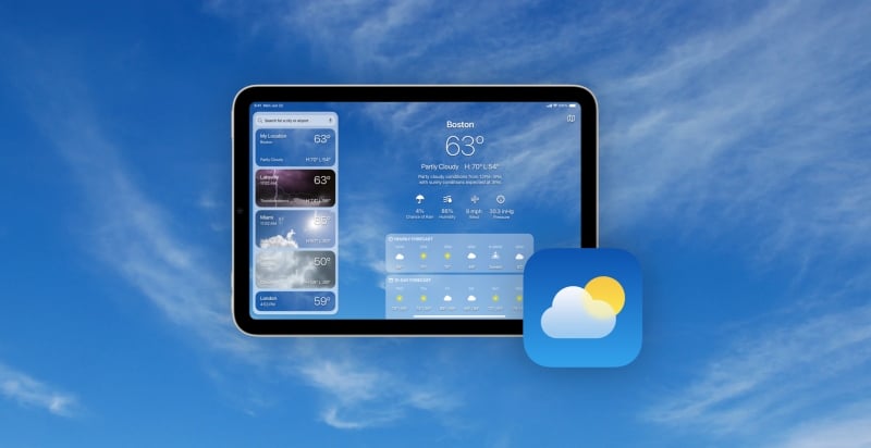 iPadOS16, iPadOS 16: Για πρώτη φορά διαθέσιμη η εφαρμογή καιρός σε iPad