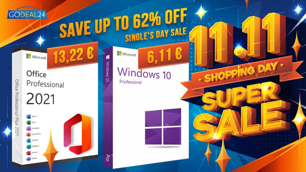 Κλειδιά Windows, Double 11 Sale: Αποκτήστε Office 2021 με έως 13.22€ και Windows 10 από 6.11€