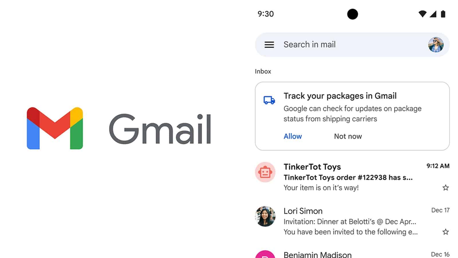 Το Gmail θα παρακολουθεί απευθείας τις παραγγελίες μέσα στo inbox