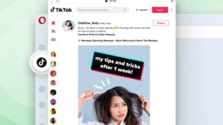 To Opera προσφέρει γρήγορη πρόσβαση στο TikTok
