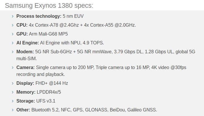 exynos 1380, Exynos 1380: Η Samsung παρουσίασε το νέο SoC που θα δούμε στο Galaxy A54