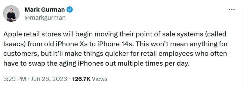 Apple Store, Οι υπάλληλοι του Apple Store αναβαθμίζουν το iPhone X τους σε iPhone 14