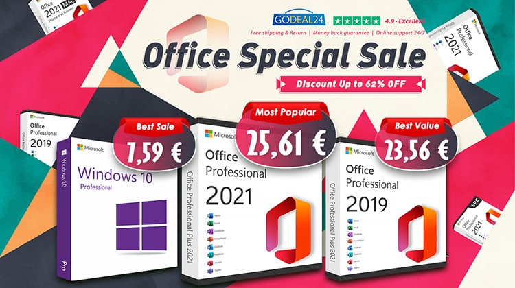 Κλειδιά Office, Αποκτήστε Microsoft Office 2021 με 25.61€ και Windows 10 Pro με 7.59€