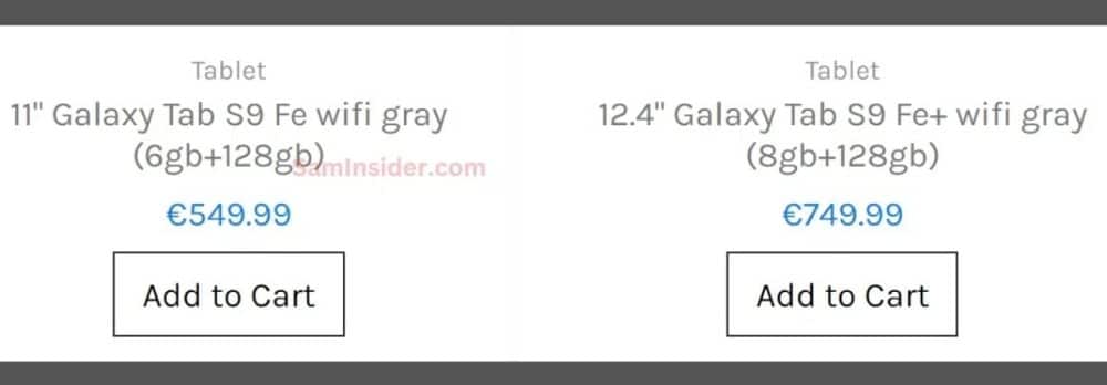 Samsung Galaxy Tab S9 FE, Samsung Galaxy Tab S9 FE: Διέρρευσε η τιμή