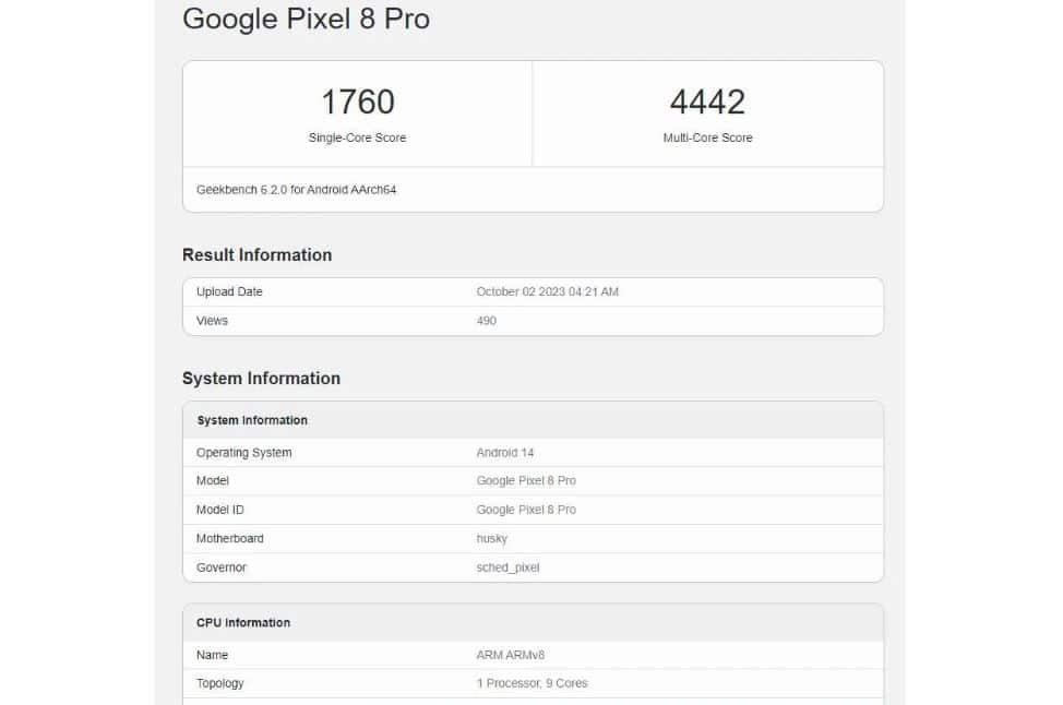 Pixel 8 Pro, Pixel 8 Pro: Διέρρευσαν αποτελέσματα benchmark