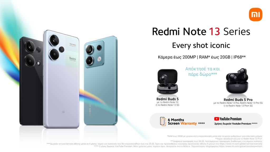 Redmi Note 13 Pro+ επίσημα, Redmi Note 13 Pro+ 5G, Redmi Note 13 Pro 5G, Redmi Note 13 Pro, Redmi Note 13 5G [Επίσημα]