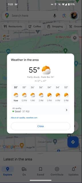 Google Maps, Google Maps: To app για Android θα δείχνει καιρό και ποιότητα αέρα
