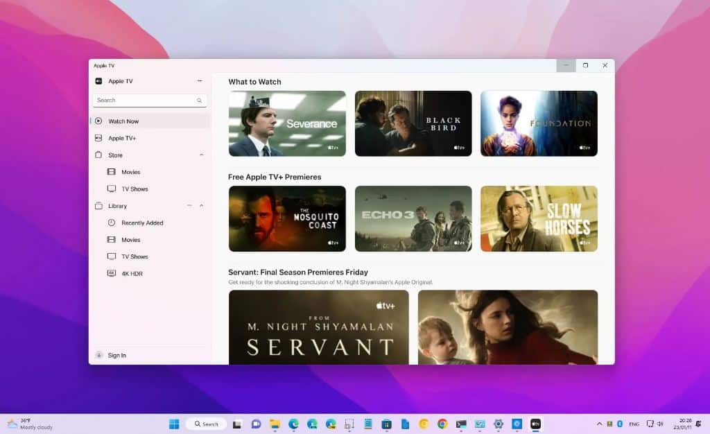 Apple TV windows, Οι εφαρμογές Apple Music, TV και Devices διαθέσιμες στα Windows