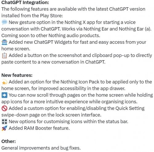 Nothing Phone (1), Nothing Phone (1): Ενημερώνεται σε Nothing OS 2.5.5 με ενσωμάτωση ChatGPT