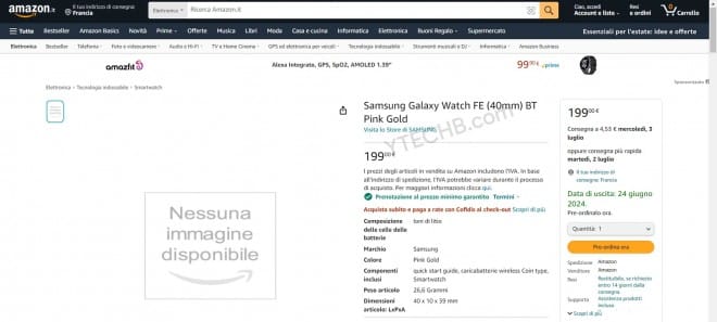 Samsung Galaxy Watch FE, Samsung Galaxy Watch FE: Εμφανίζεται στη λίστα της Amazon