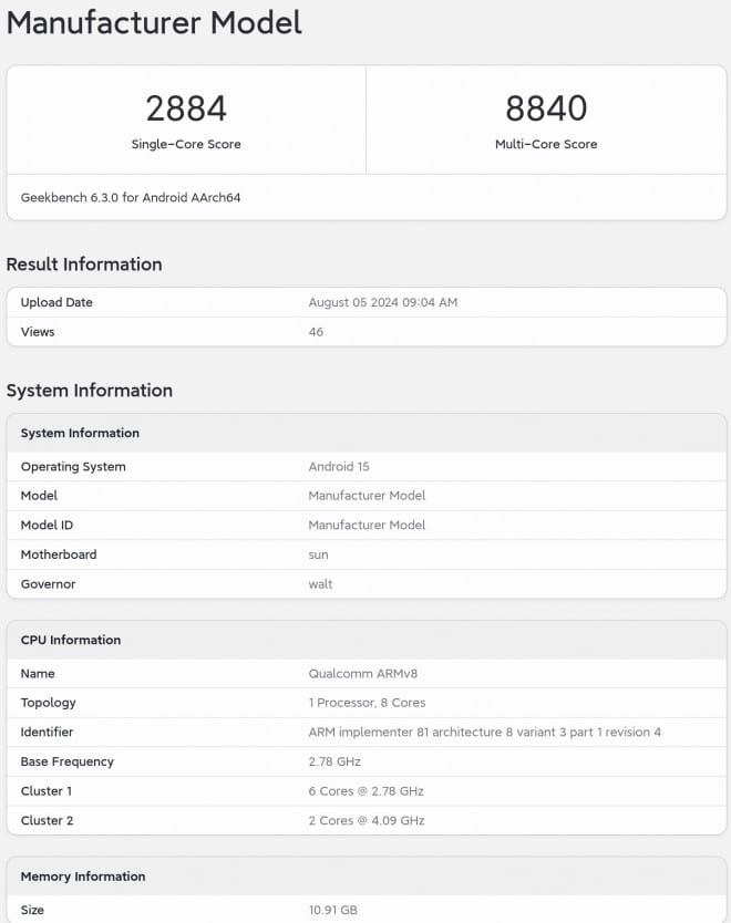 Snapdragon 8 Gen 4, Το Snapdragon 8 Gen 4 εμφανίστηκε στο Geekbench και είναι δυνατό