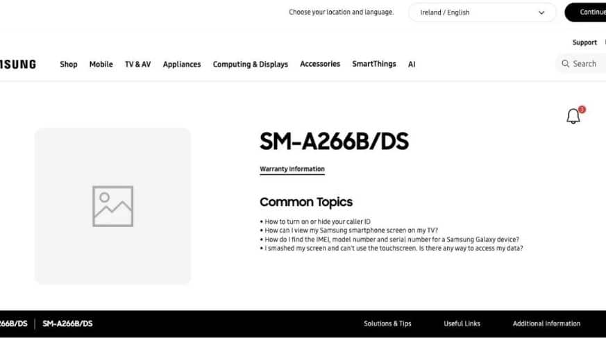 Samsung Galaxy A26, Samsung Galaxy A26: Ανέβηκε η σελίδα υποστήριξης – Προ των πυλών η κυκλοφορία