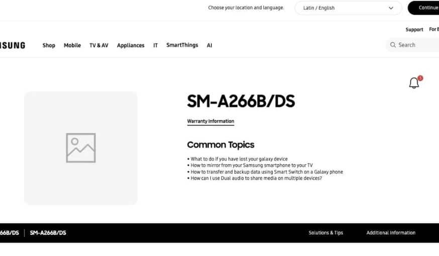 Samsung Galaxy A26, Samsung Galaxy A26: Ανέβηκε η σελίδα υποστήριξης – Προ των πυλών η κυκλοφορία