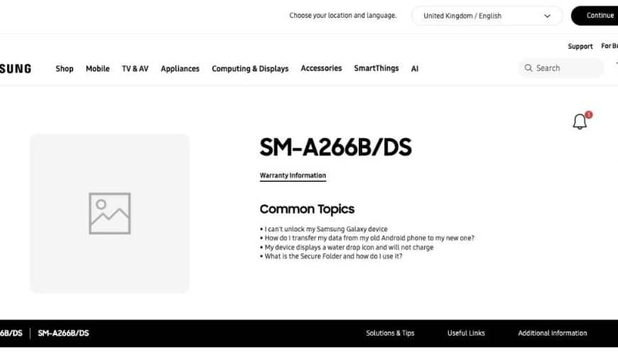 Samsung Galaxy A26, Samsung Galaxy A26: Ανέβηκε η σελίδα υποστήριξης – Προ των πυλών η κυκλοφορία