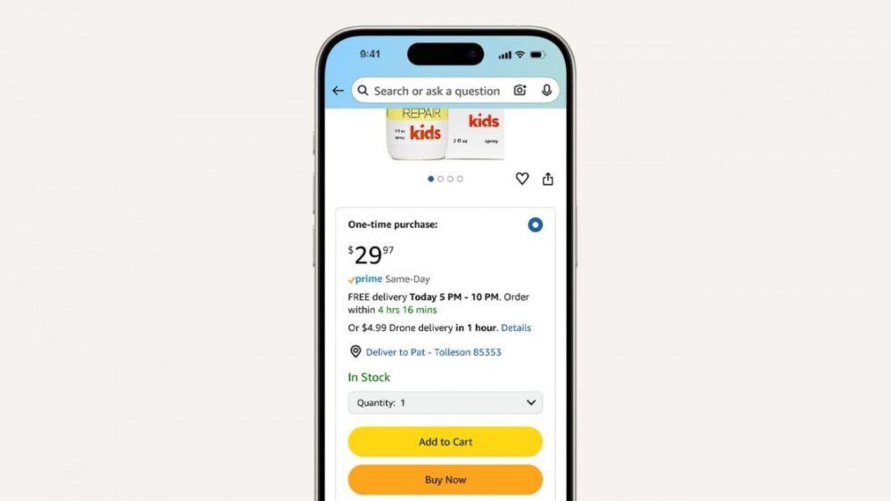 Amazon, Η Amazon παραδίδει iPhone και Galaxy smartphones με drones στις ΗΠΑ