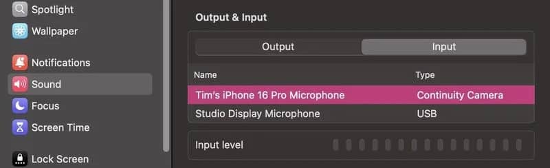iPhone Mac, Πώς να χρησιμοποιήσετε το iPhone ως μικρόφωνο για το Mac