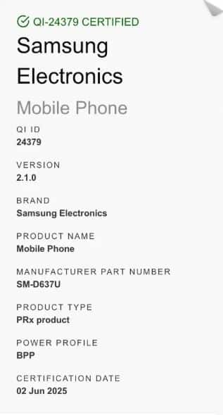 Samsung Galaxy Z Fold 7, Samsung Galaxy Z Fold 7: Θα υποστηρίζει ασύρματη φόρτιση Qi2