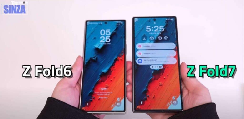 Samsung Galaxy Z Fold7, Samsung Galaxy Z Fold7: Βίντεο δείχνει ένα dummy μοντέλο δίπλα δίπλα με το Galaxy Z Fold6