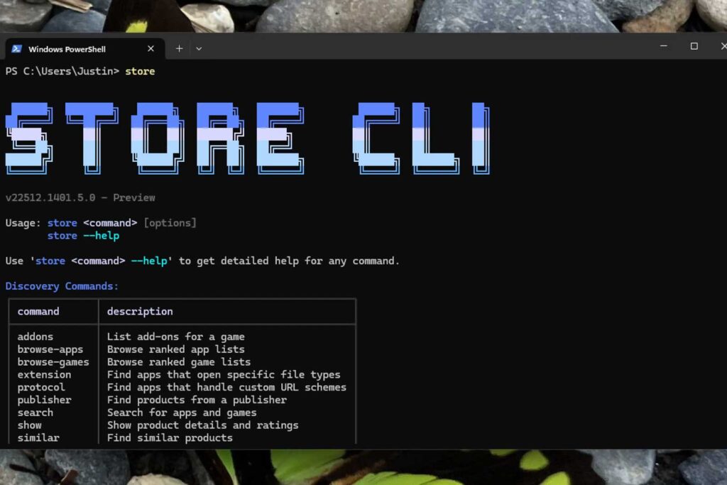Microsoft Store command line