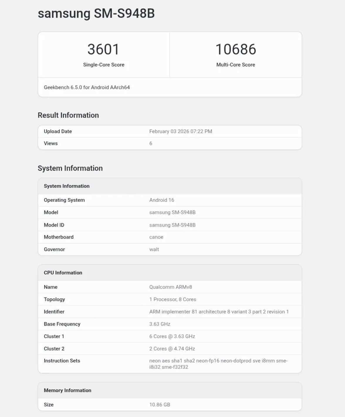 Galaxy S26 Ultra benchmark