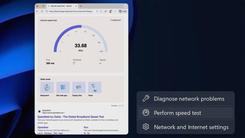 Windows 11 OOKLA Speedtest
