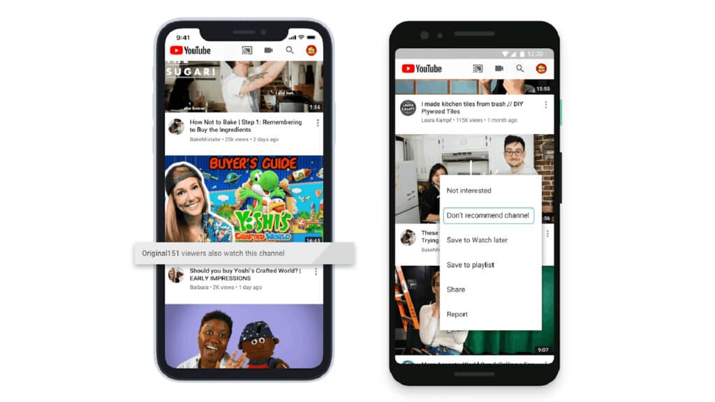 YouTube feed