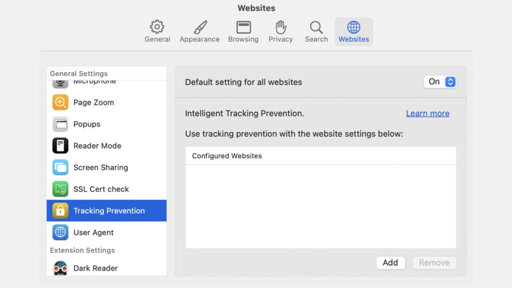 tracking prevention