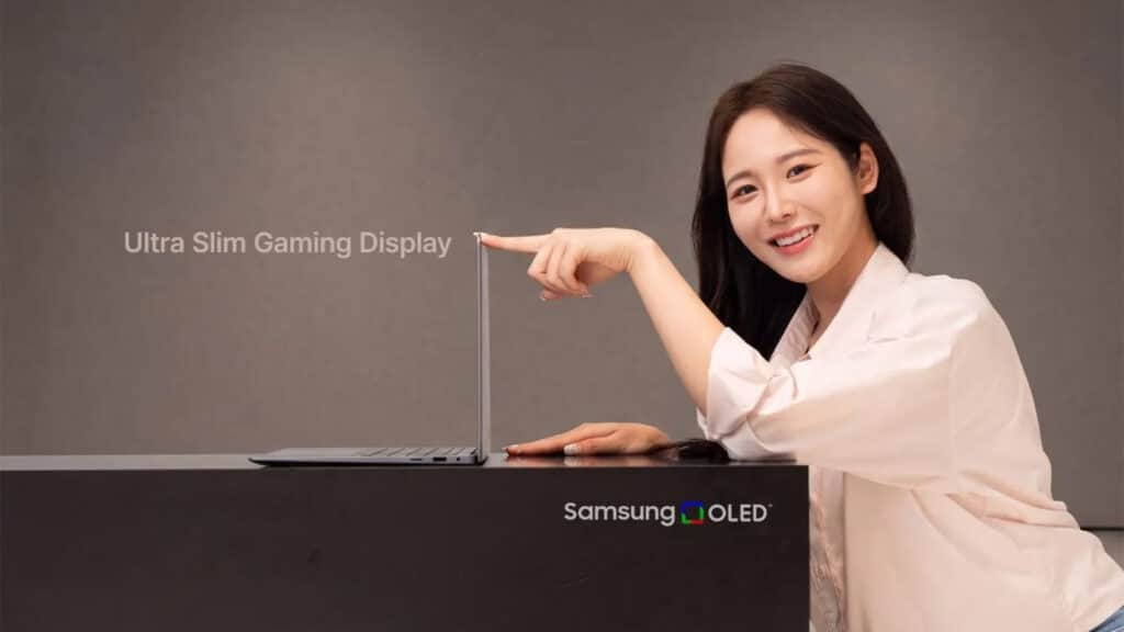 Samsung Slim OLED gaming laptop display